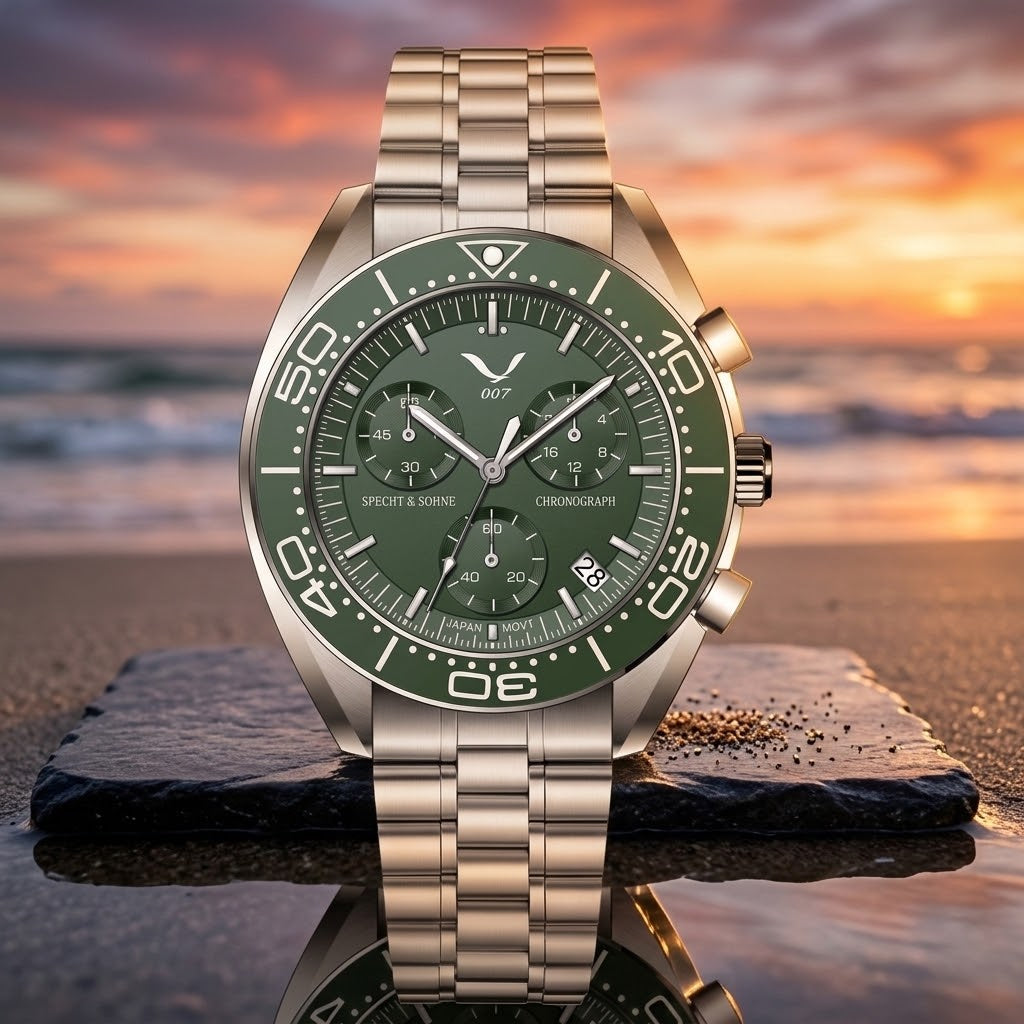 Business Multi-function Chronograph Watch Luminous Water-resistant With A Sapphire Crystal Glass Dial