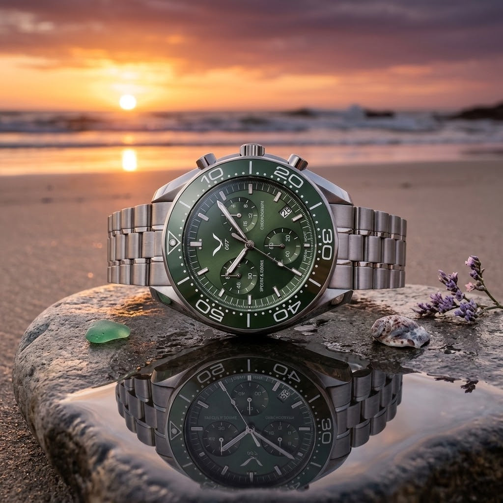 Business Multi-function Chronograph Watch Luminous Water-resistant With A Sapphire Crystal Glass Dial