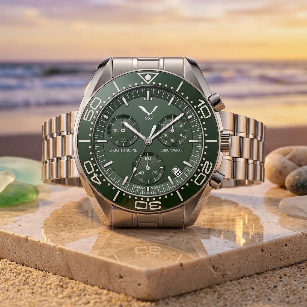 Business Multi-function Chronograph Watch Luminous Water-resistant With A Sapphire Crystal Glass Dial